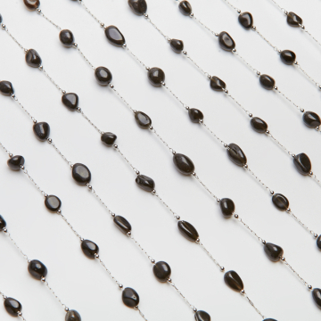 Łańcuch z onyksem ze stali chirurgicznej w kolorze srebrnym 13x4mm