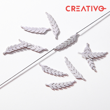 Łącznik ze stali chirurgicznej listek w kolorze srebrnym 36,5mm