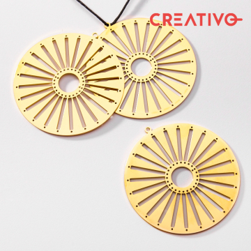 Baza do beadingu kółko ze stali chirurgicznej w kolorze złotym 60mm