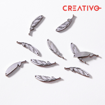 Łącznik ze stali chirurgicznej piórko w kolorze srebrnym 19,8mm