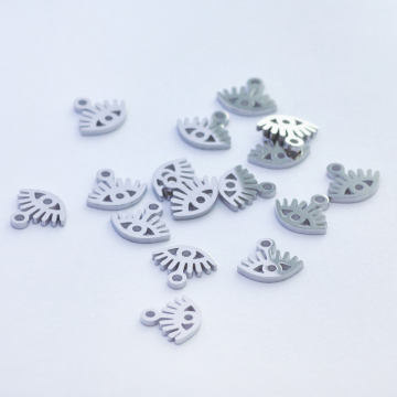 Mini zawieszka ze stali szlachetnej oczko w kolorze srebrnym 6mm