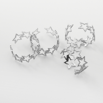 Pierścionek ze stali chirurgicznej regulowany gwiazdki 19,5mm