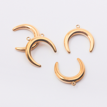 Zawieszka ze stali chirurgicznej róg obfitości w kolorze złotym 12,5mm