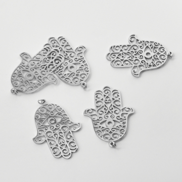 Zawieszka ze stali szlachetnej ręka fatimy do naszyjników 33x26mm