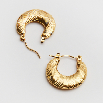 Kolczyki ze stali chirurgicznej ozdobne kółka w kolorze złotym 20,5mm PVD