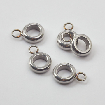 Krawatka do męskich bransoletek oponka ze stali chirurgicznej w kolorze srebrnym 13mm