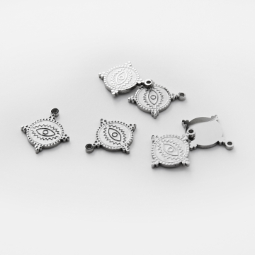 Zawieszka ze stali chirurgicznej grawerowana oko proroka w kolorze srebrnym 16,5mm