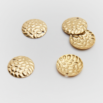 Zawieszka ze stali chirurgicznej kółko ozdobne w kolorze złotym 16mm PVD