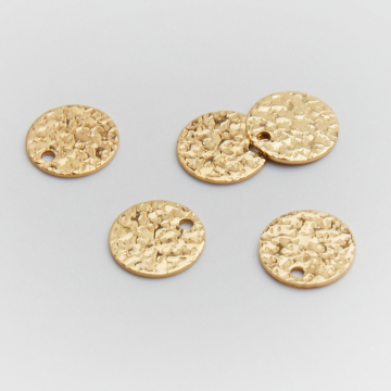 Zawieszka ze stali chirurgicznej kółko kropkowane w kolorze złotym 10mm PVD