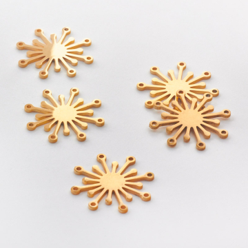 Zawieszka ze stali szlachetnej wirus w kolorze złotym 20mm