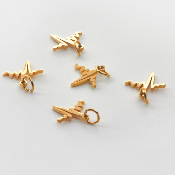 Zawieszka ze stali chirurgicznej linia życia w kolorze złotym 11mm