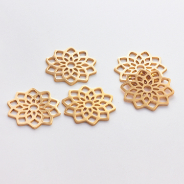 Zawieszka ze stali szlachetnej mandala w kolorze złotym 20mm
