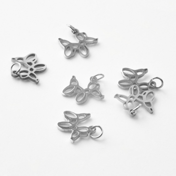 Zawieszka ze stali szlachetnej piesek z balonów w kolorze srebrnym 11mm