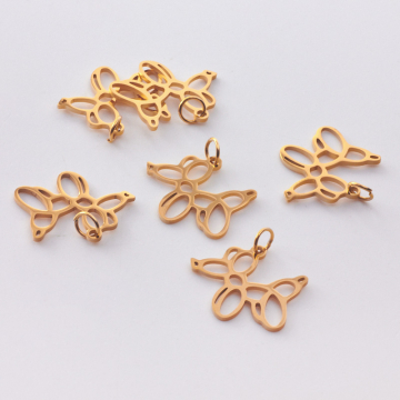 Zawieszka ze stali szlachetnej piesek z balonów duży kolorze złotym 17mm