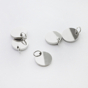 Zawieszka ze stali szlachetnej kółko kolor w kolorze srebrnym 8mm