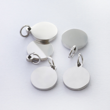 Zawieszka ze stali szlachetnej kółko kolor w kolorze srebrnym 8mm