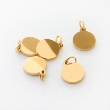 Zawieszka ze stali szlachetnej kółko w kolorze złotym 8mm