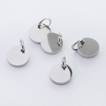 Zawieszka ze stali chirurgicznej mini kółko kolor srebrny 6mm