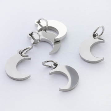 Zawieszka ze stali chirurgicznej księżyc kolor w kolorze srebrnym 8,5mm