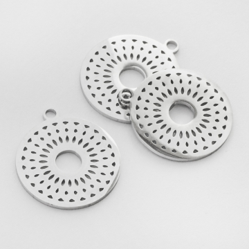 Zawieszka ze stali szlachetnej serwetka w kolorze srebrnym 20mm