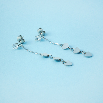 Kolczyki ze stali chirurgicznej mini serca w kolorze srebrnym 4,5cm