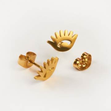 Kolczyki ze stali chirurgicznej oczko w kolorze złotym 10x6,5mm