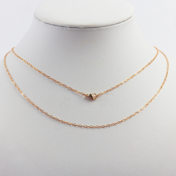 Łańcuszek ze stali chirurgicznej mini owal z zapięciem w kolorze złotym 46cm