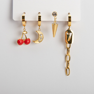 Zestaw kolczyków mix w kolorze złotym