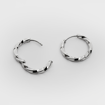 Kolczyki koła skręcane ze stali szlachetnej w kolorze srebrnym 17mm