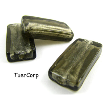 Szkło weneckie prostokąt czarny diament 28x14mm