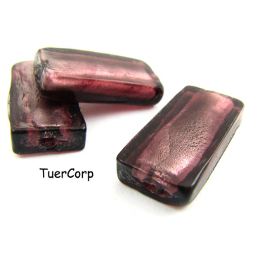 Szkło weneckie prostokąt wrzosowy 28x14mm