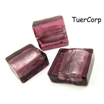 Szkło weneckie kwadrat fioletowy 15mm