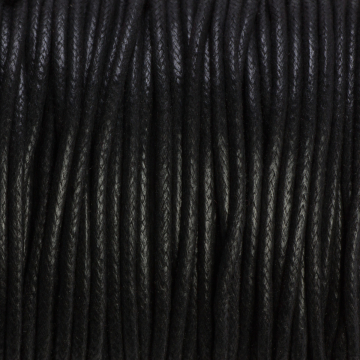 Sznurek bawełniany woskowany czarny 2mm