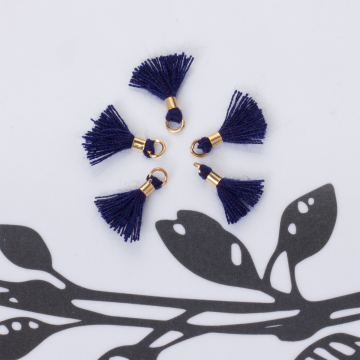 Mini chwosty w złotym okuciu granatowy 11mm