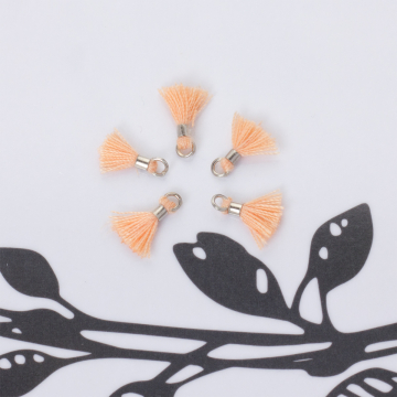 Mini chwosty w srebrnym okuciu brzoskwiniowy 10mm