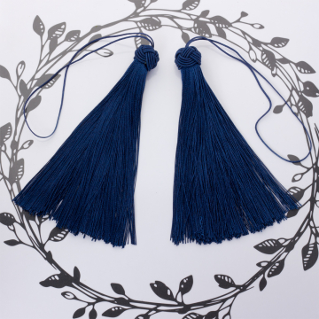 Chwosty z czapeczką ozdobną granatowy 15cm Chwosty z czapeczką ozdobną granatowy 15cm