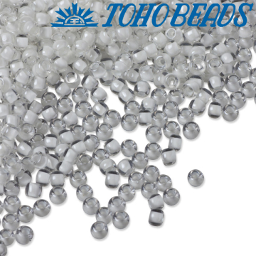 Koraliki TOHO Round 11/0 Inside-Color Crystal/Snow Lined