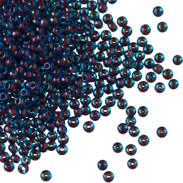 Koraliki TOHO Round 11/0 Inside-Color Aqua/Oxblood Lined