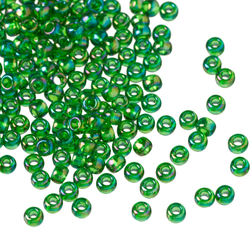 Koraliki TOHO Round 8/0 Trans-Rainbow Grass Green