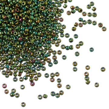 Koraliki TOHO Round 15/0 Higher-Metallic Iris Olivine