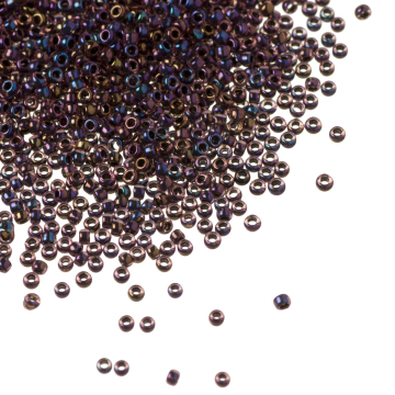 Koraliki TOHO Round 15/0 Inside-Color Luster Lt Amethyst/Jet Lined