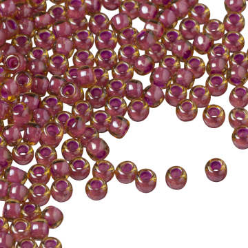 Koraliki TOHO Round 8/0 Inside-Color Lt. Topaz/Pink Lined