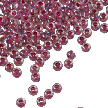 Koraliki TOHO Round 8/0 Inside-Color Rainbow Crystal/Strawberry Lined