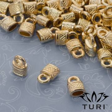 Końcówka do rzemieni kłódka w złotym kolorze 4x2mm