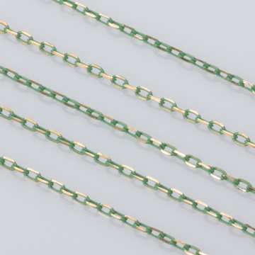 Łańcuszek ankier platerowany 3x2mm seledynowy