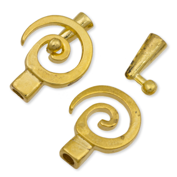 Zapięcie złote spirala 30x21mm
