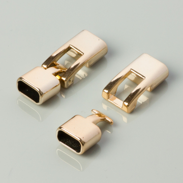 Końcówki akrylowe do rzemieni z zapięciem real gold 36x12mm