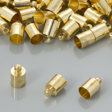 Końcówki do rzemieni kolor złoty 6,5mm