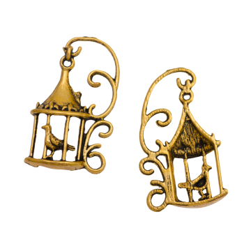 Zawieszka ptaszek w klatce 20x35mm