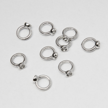 Końcówki okrągłe do nici, linek, sznureczków mosiądz posrebrzany 925 0,7mm